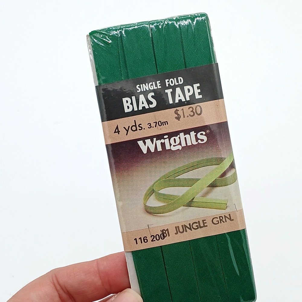VTG Wrights Single Fold Bias Tape Jungle Green 4 yds - 1 pack